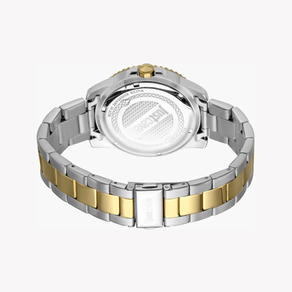 JUST CAVALLI TWO TONE STAINLESS STEEL MEN'S WATCH - ELEGANT BLACK DIAL WITH GOLD ACCENTS-i-Watch-3