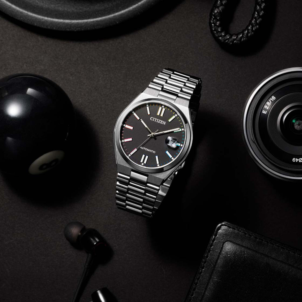 Citizen Men's Silver Stainless Steel, Black Dial | Nj0151-53e