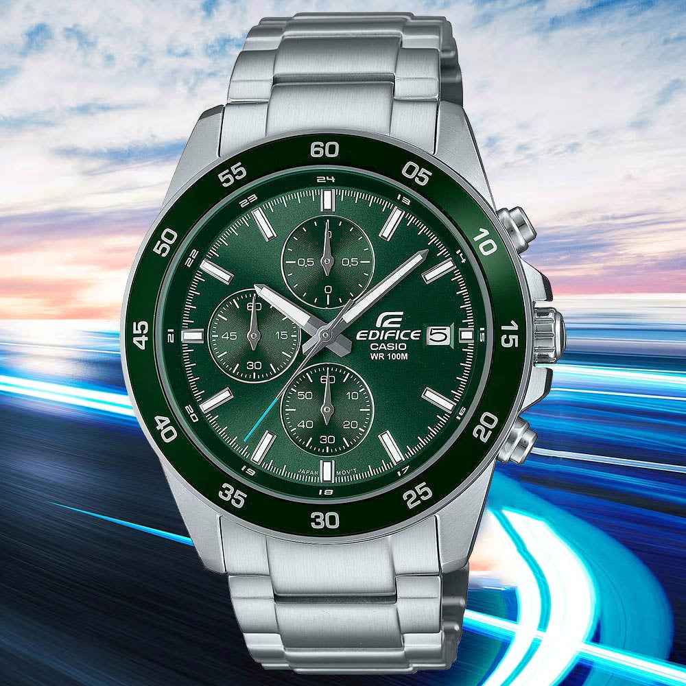 EDIFICE EFR-526D-3AVUEF - DYNAMIC ELEGANCE WITH STRIKING GREEN DIAL & STAINLESS STEEL-i-Watch-3