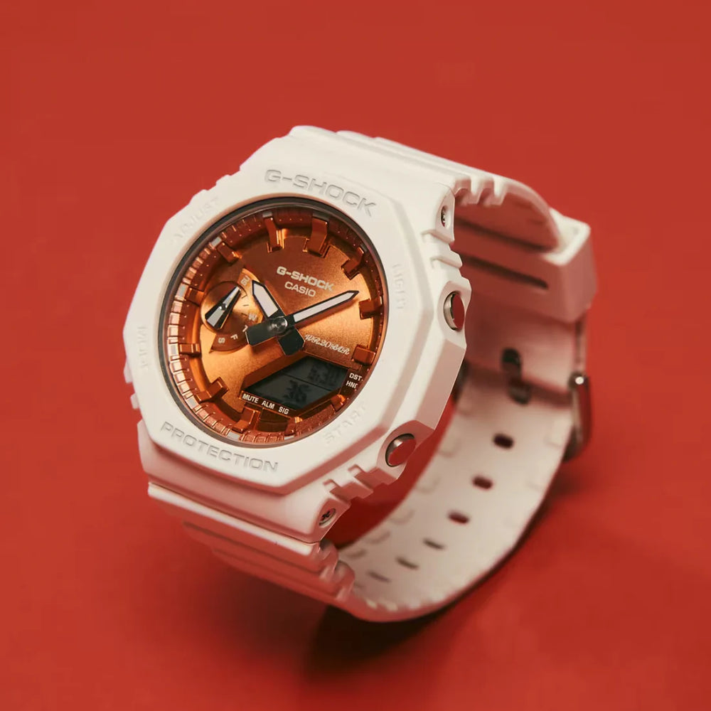 Casio G-Shock Men's White/Orange Resin Watch | Gma-S2100ws-7aer by i-watch