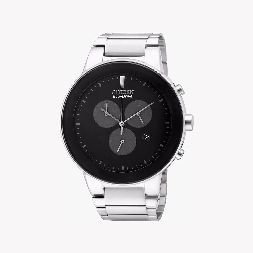 Citizen Men's Silver Stainless Steel, Black Dial | At2240-51e by i-watch