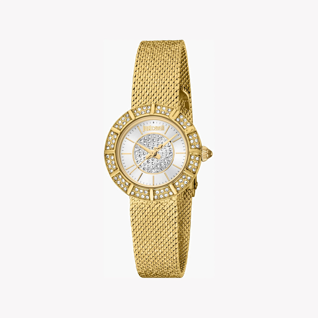 JUST CAVALLI Women's Watch with Gold Stainless Steel Case and Gold Stainless Steel Band