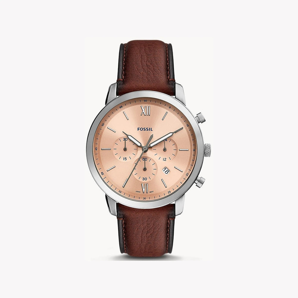 Fossil Men's Silver Stainless Steel, Brown Leather | Fs5982 by i-watch