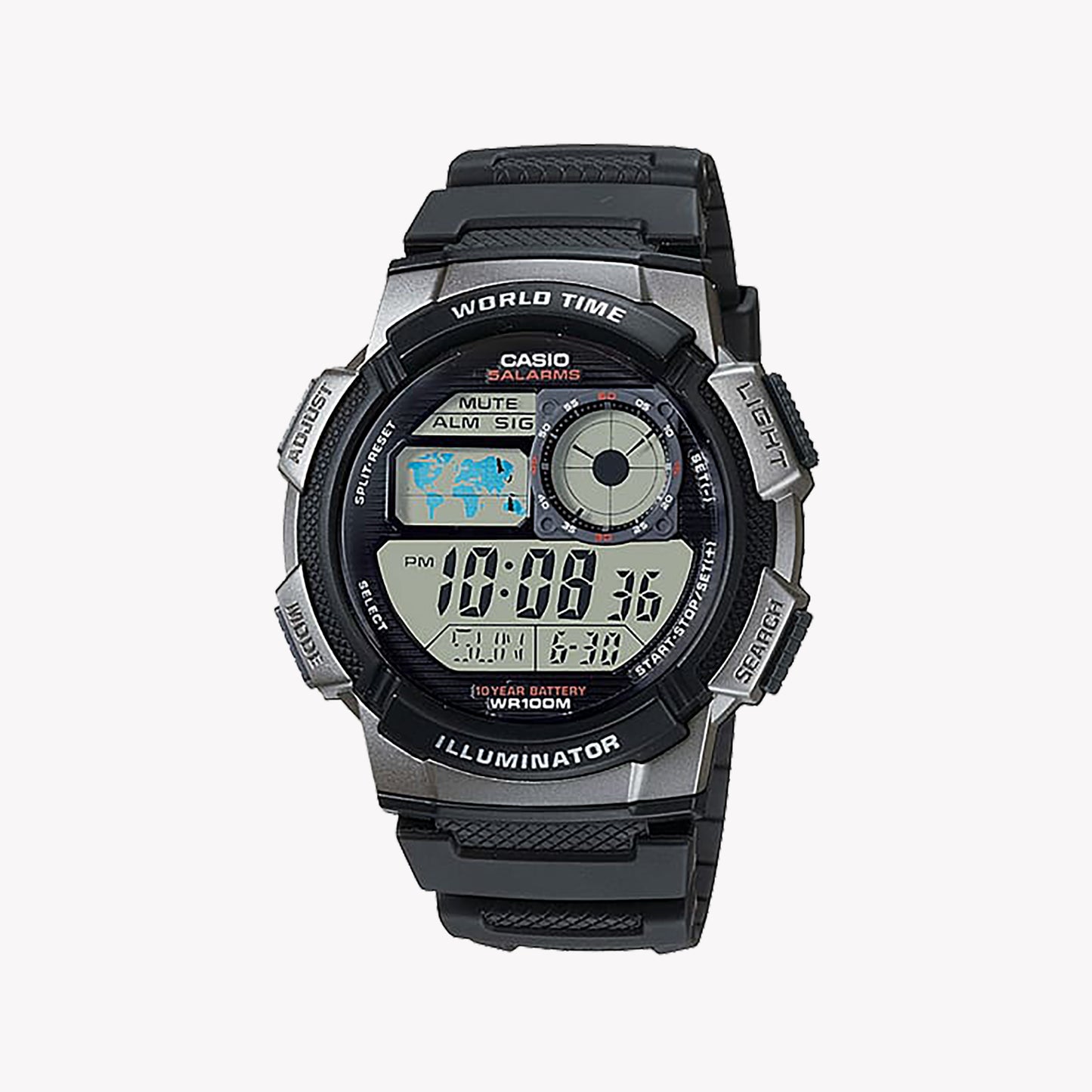 Casio World Time Illuminator AE-1000W-1BVDF Men's Watch