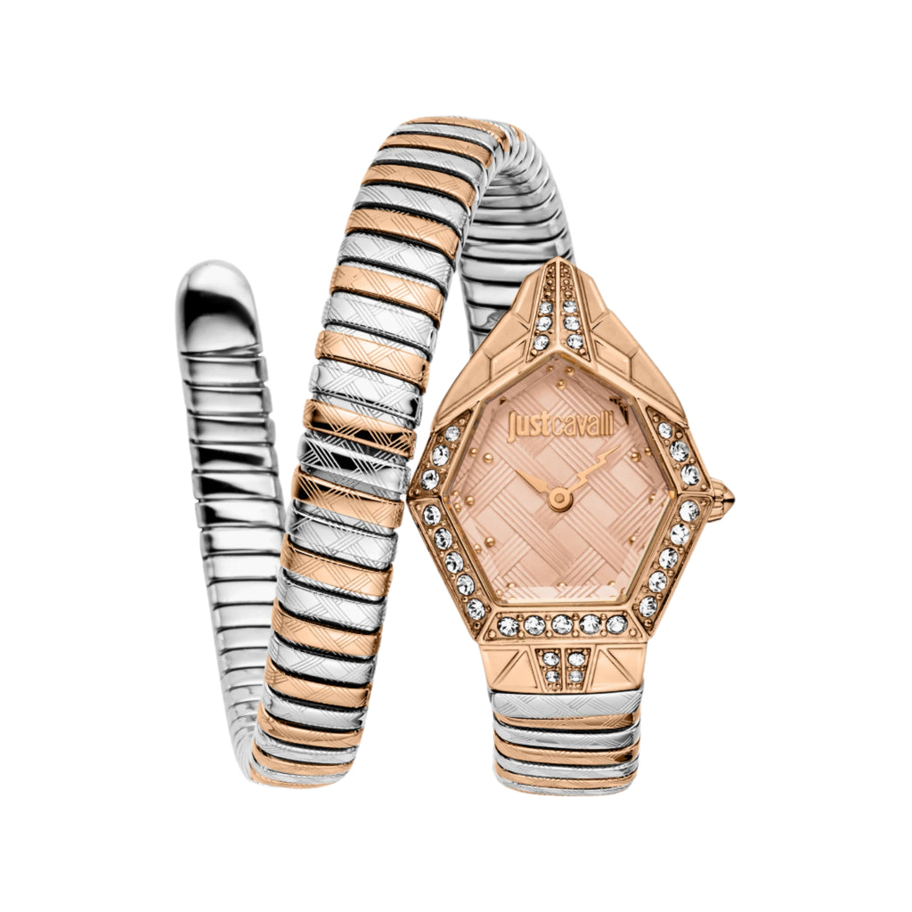 JUST CAVALLI JC1L303M0065 - CHIC ROSE GOLD STAINLESS STEEL WOMEN'S WATCH WITH TWO-TONE BAND