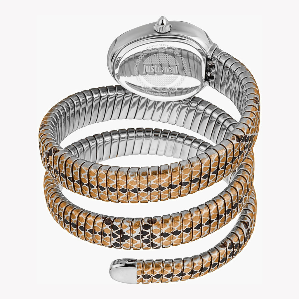 JUST CAVALLI Women's Watch with Silver Stainless Steel Case and Brown & Black & Silver Stainless Steel Band-i-Watch-3