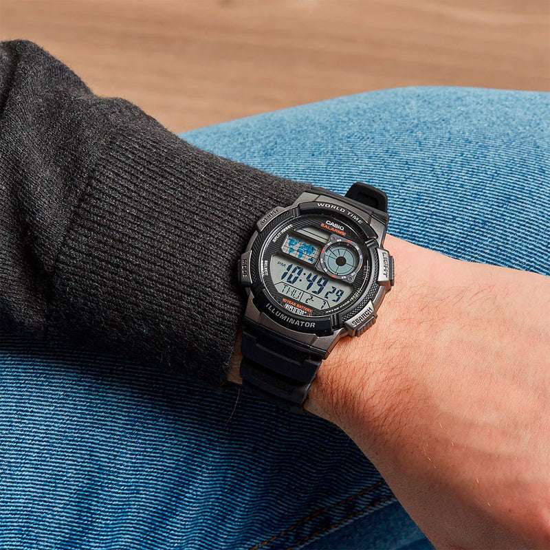 Casio Men's Black Resin Watch, 48mm | Ae-1000w-1avdf by i-watch