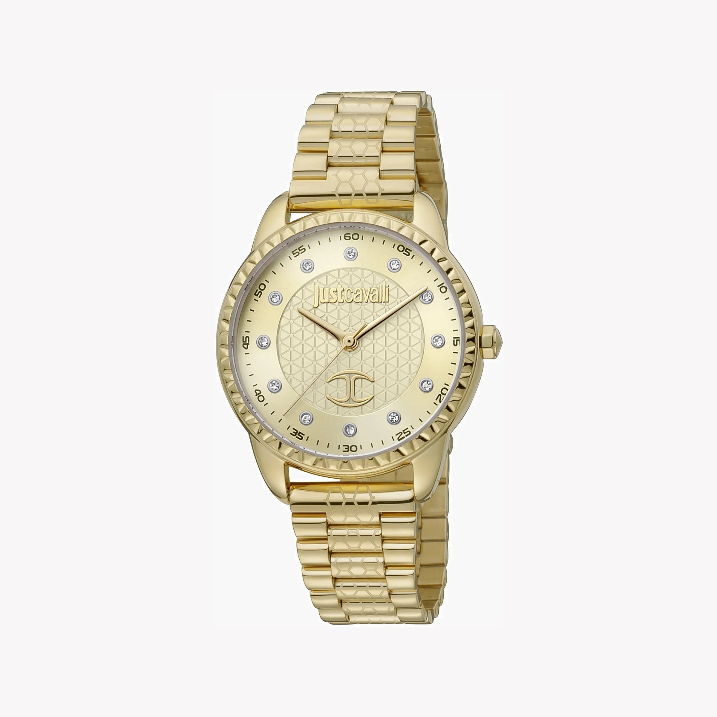 JUST CAVALLI Women's Watch with Gold Stainless Steel Case and Gold Stainless Steel Band