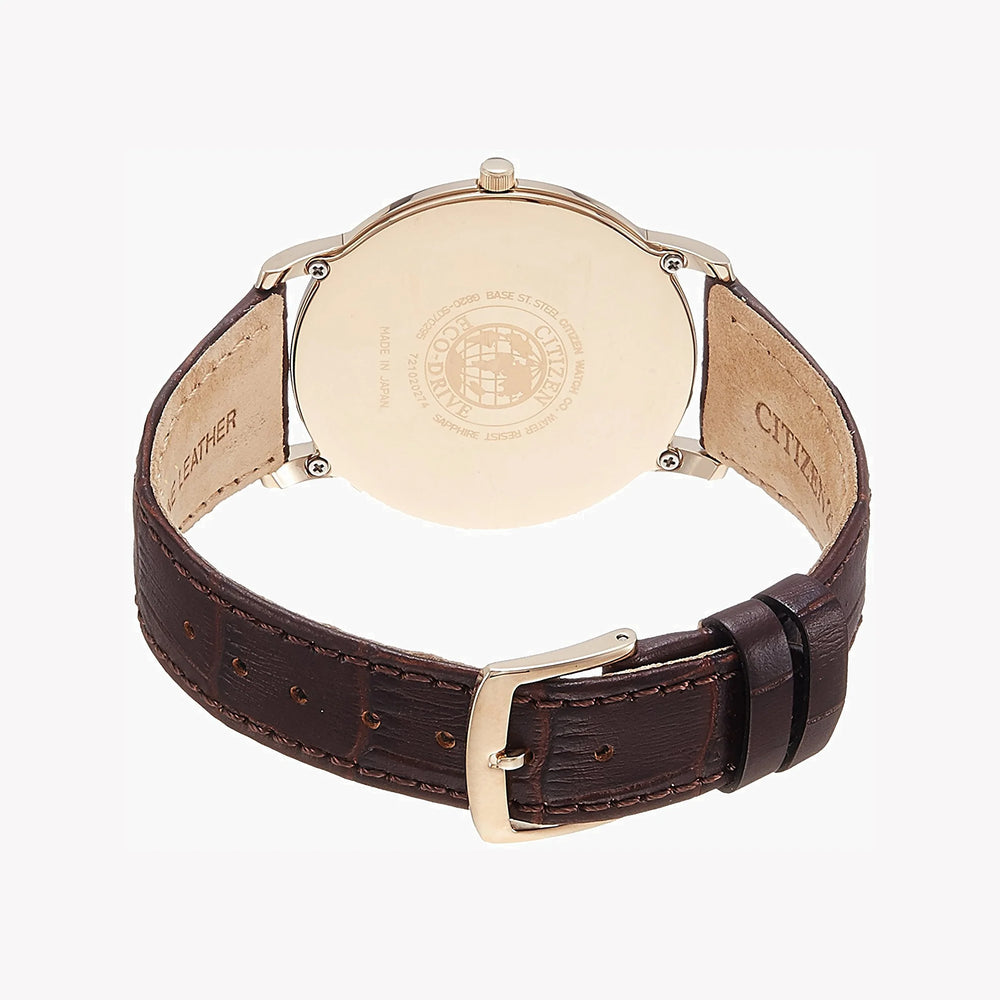 Citizen Ar1113-12a Rosegold Elegance - Versatile Eco-Drive Men's Watch With Leather Band by i-watch
