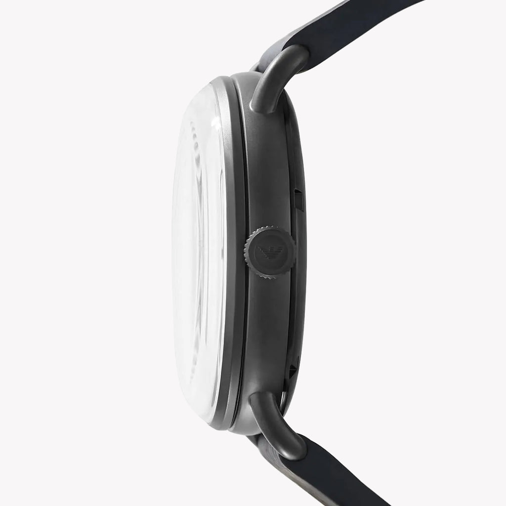 EMPORIO ARMANI AR60028 BLACK ELEGANCE - Men's Sophisticated Timepiece with Leather Band-i-Watch-3