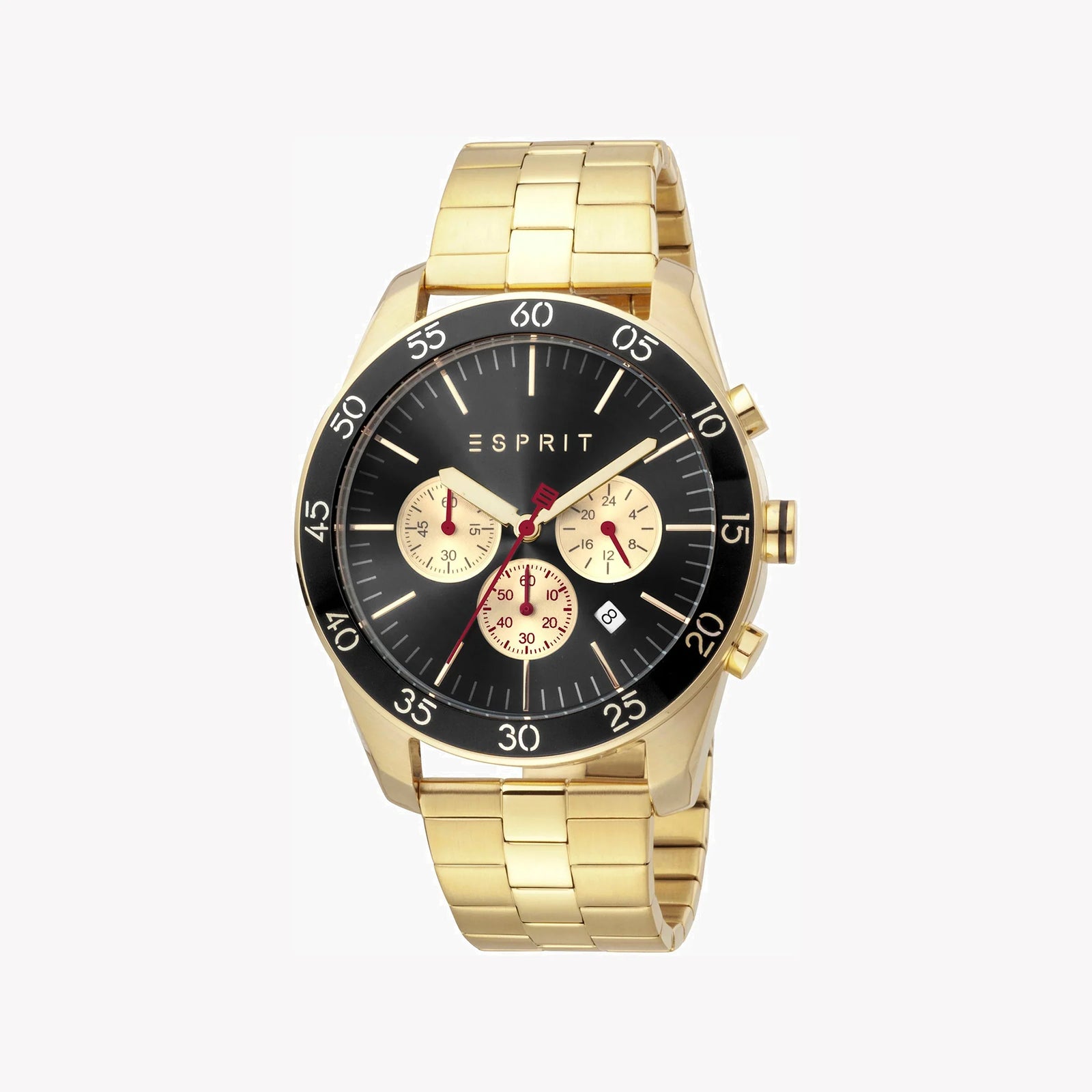 Esprit Men's Gold Stainless Steel Watch, Black Dial | Es1g113m0015 by i-watch