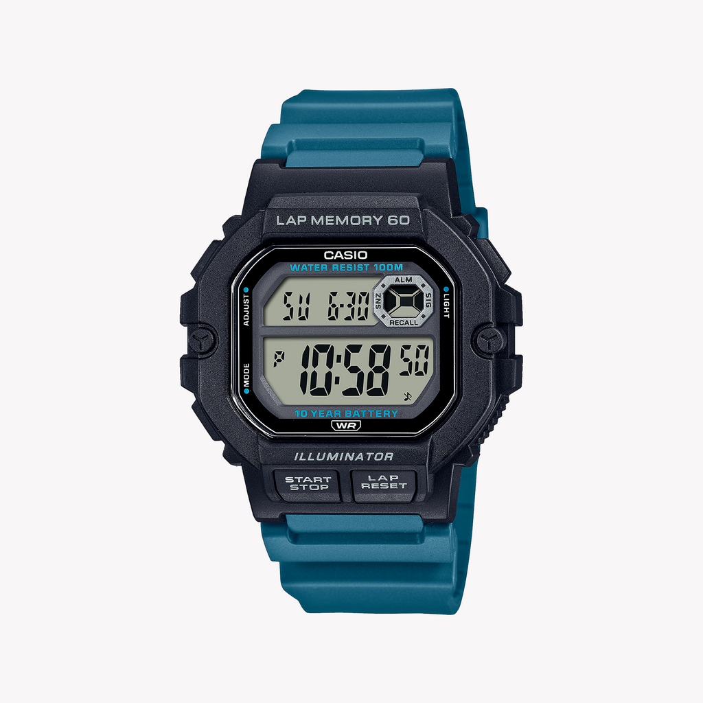 CASIO WS-1400H-3AVDF DYNAMIC ADVENTURER - SPORTY MEN'S WATCH with Black Resin Case and Blue Band