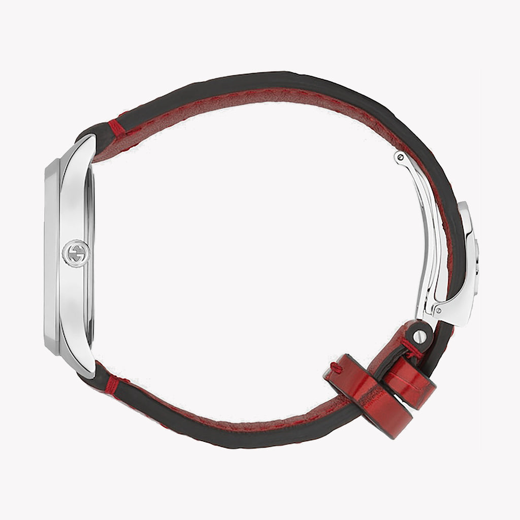 GUCCI YA1265057 - EXQUISITE CHARM WITH RED LEATHER BAND & SILVER DIAL Women's Luxury Watch-i-Watch-2