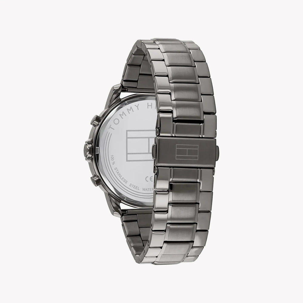 Tommy Hilfiger Men's Gray Stainless Steel Watch, Blue Dial | 1791796 by i-watch