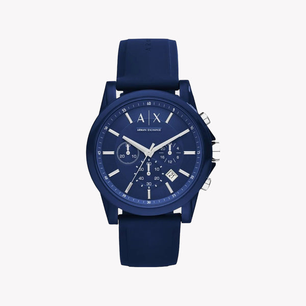 Armani Exchange Men's Blue Silicone Watch, Stainless Steel | Ax1327 by i-watch