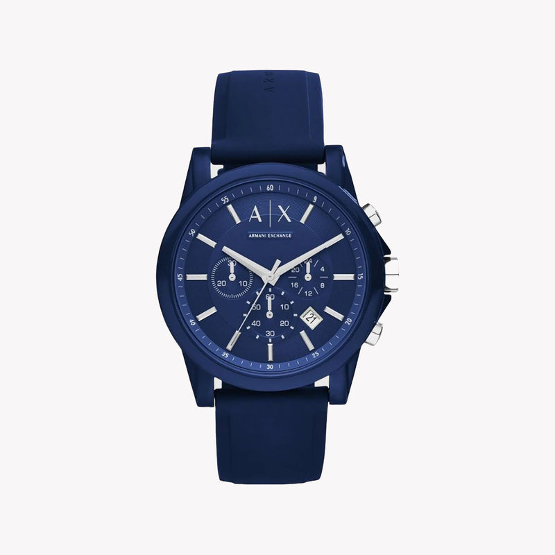 Armani Exchange Men's Blue Silicone Watch, Stainless Steel | Ax1327 by i-watch