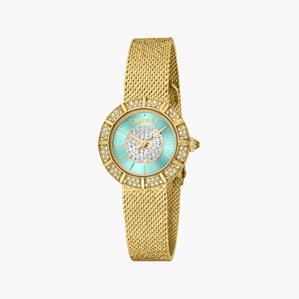 Just Cavalli Women's Gold Stainless Steel Watch, Turquoise Dial | Jc1l253m0065 by i-watch