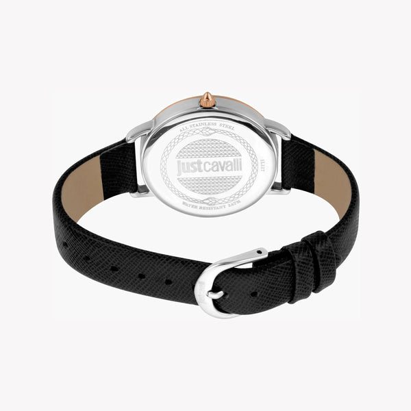 Just Cavalli Women's Black Leather Watch, Silver Dial | Jc1l117l0045 by i-watch