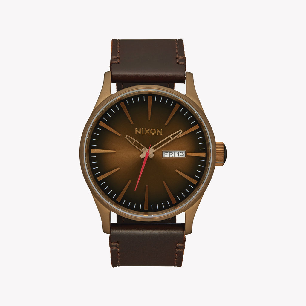 NIXON A105-5145 BOLD STYLE - TIMELESS BRONZE & LEATHER MEN'S WATCH