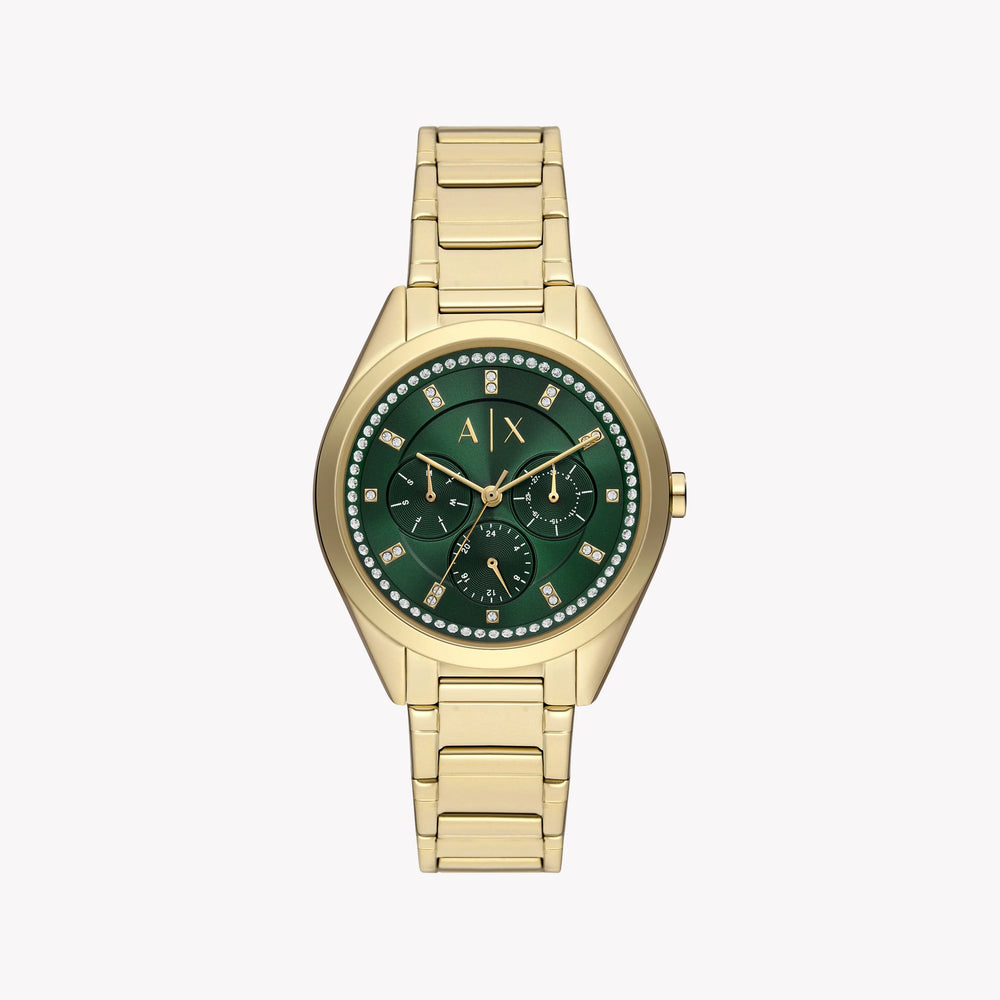 ARMANDI EXCHANGE AX5661 - BOLD SOPHISTICATION WITH GREEN DIAL & GOLD ACCENTS Women's Watch