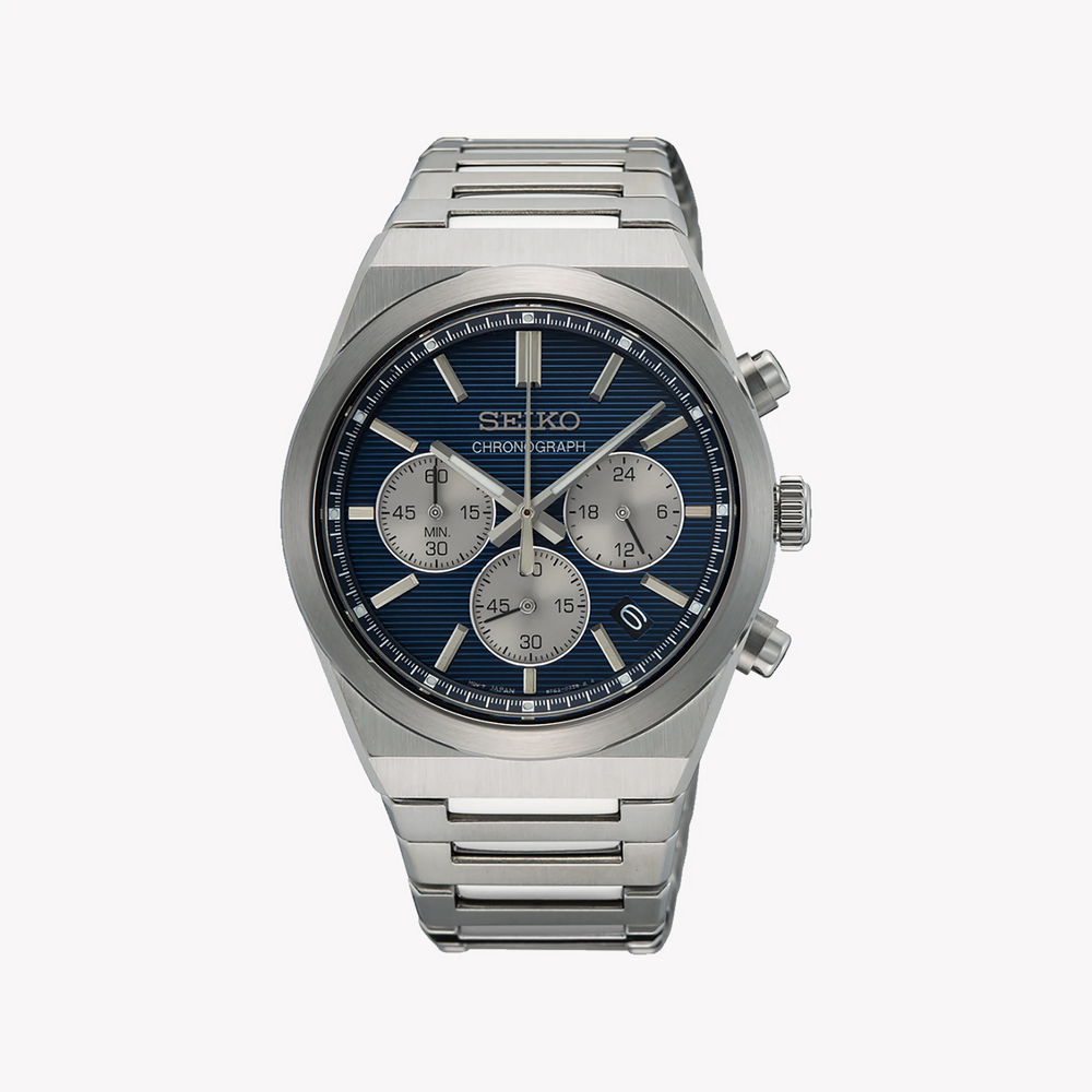 Seiko Men's Silver Stainless Steel, Blue Dial | Ssb453p1 by i-watch