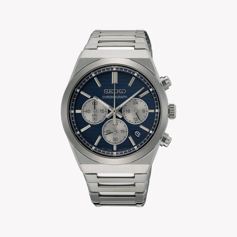 Seiko Men's Silver Stainless Steel, Blue Dial | Ssb453p1 by i-watch