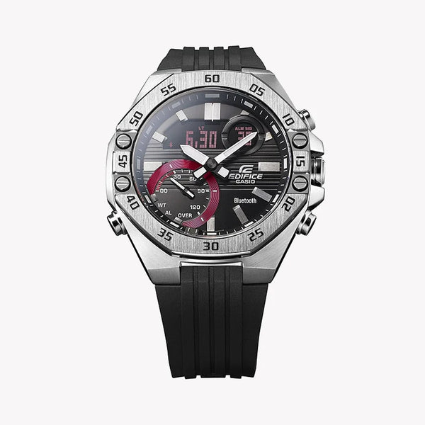 Casio Edifice Ecb-10p-1adf - Bold Performance Meets Sleek Design Men's Watch With Black Resin BAnd and Striking Black Dial by i-watch