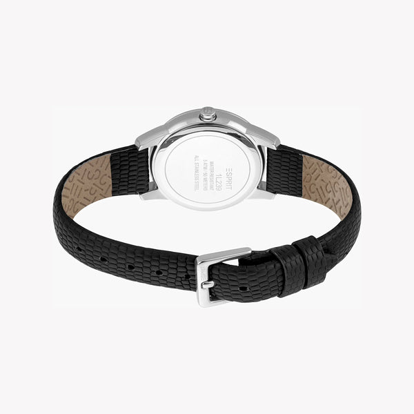 ESPRIT Women's Watch with Silver Stainless Steel Case and Black Leather Band-i-Watch-3
