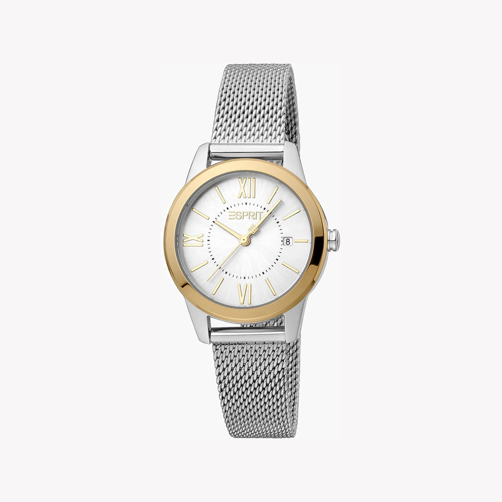 ESPRIT Women's Watch with Silver Stainless Steel Case and Silver Stainless Steel Band