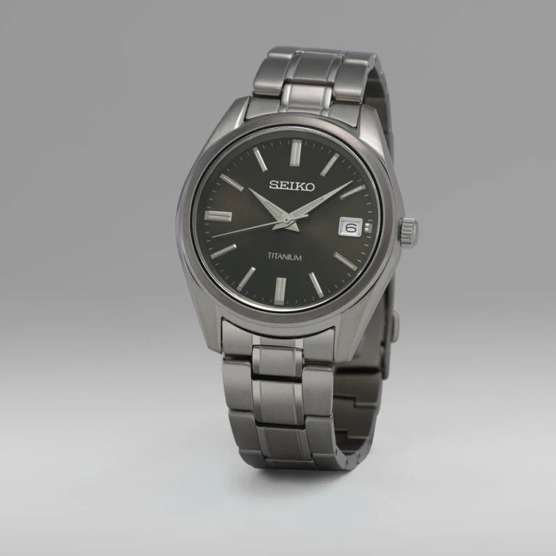 Seiko Men's Grey Stainless Steel Watch, Black Dial | Sur375p1 by i-watch