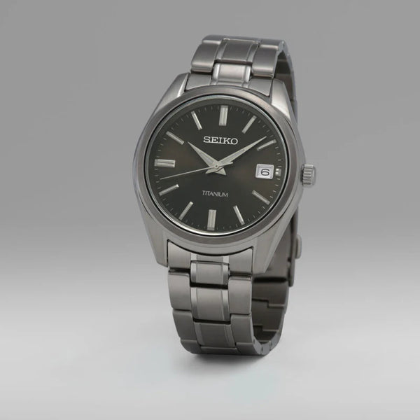 Seiko Men's Grey Stainless Steel Watch, Black Dial | Sur375p1 by i-watch