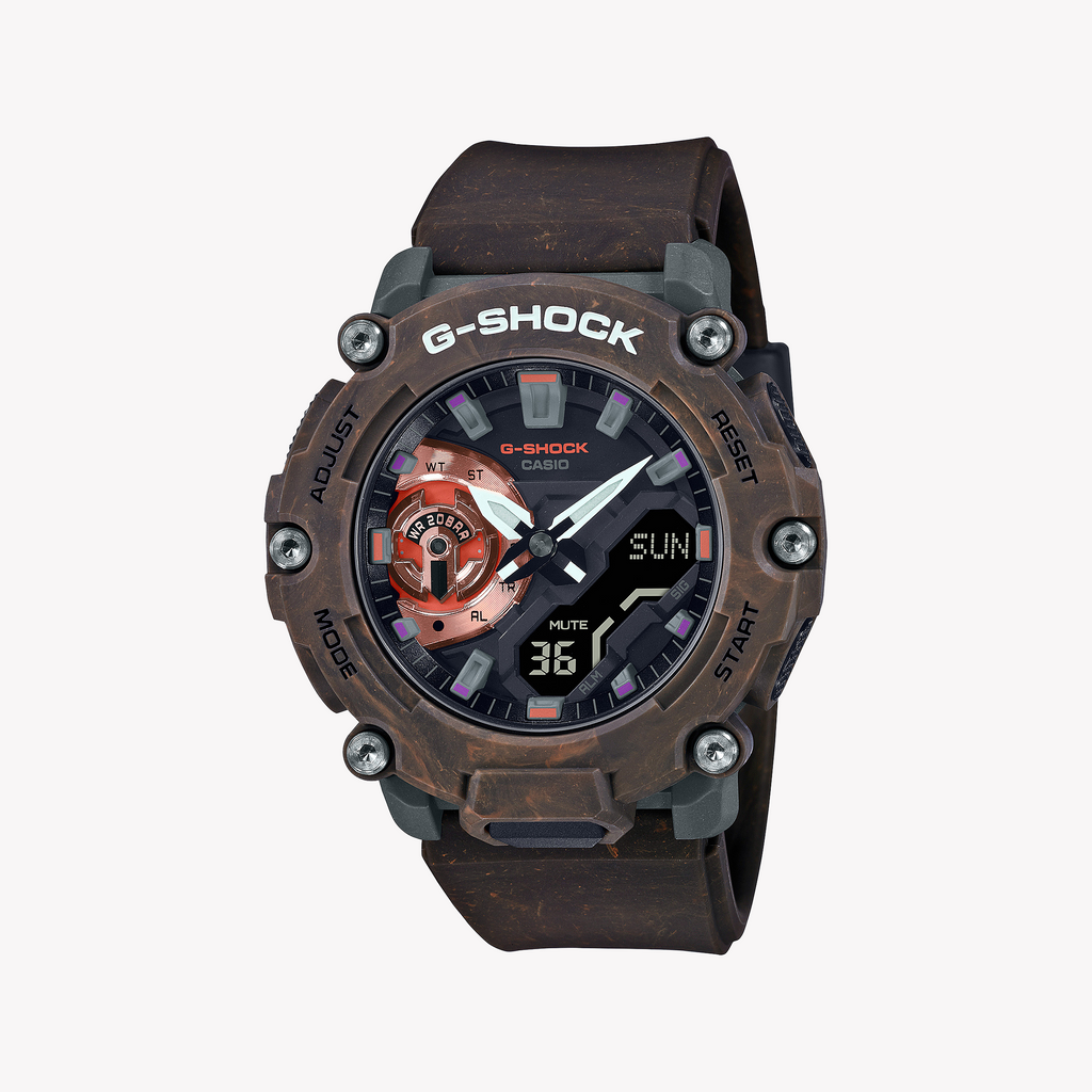 CASIO G-SHOCK GA-2200MFR-5ADR - RUGGED ADVENTURE TIMEPIECE with Bold Brown Resin Design & 200m Water Resistance
