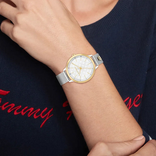 Tommy Hilfiger Women's Gold Stainless Steel Watch, Silver Band | 1685271 by i-watch
