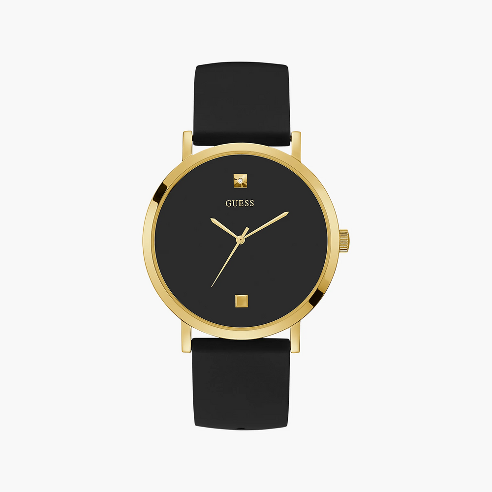 Guess Women's Gold Silicone Watch, Black Resin Band | W1264g1 by i-watch