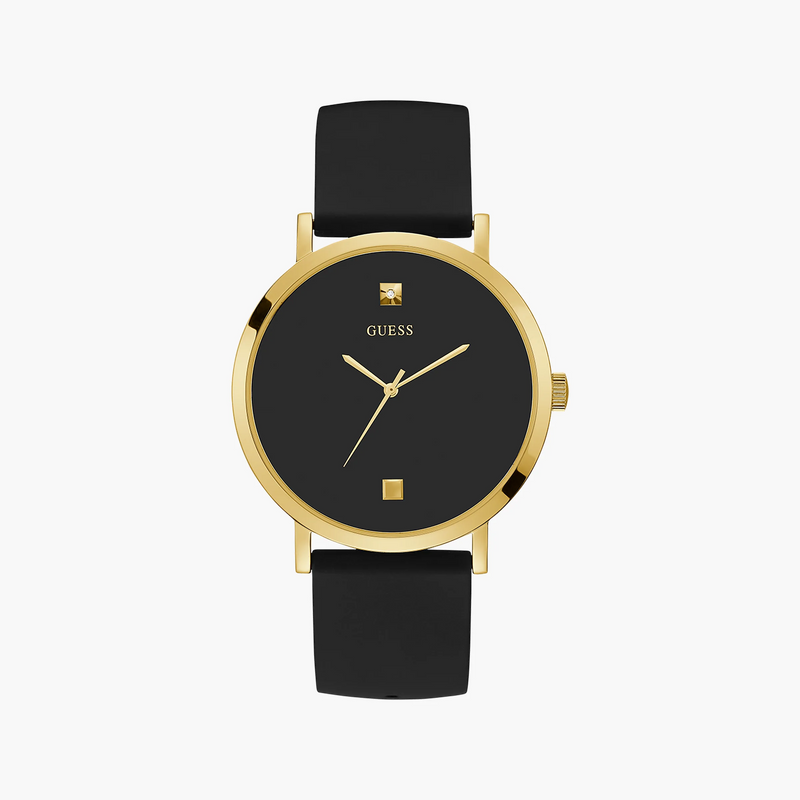 Guess Women's Gold Silicone Watch, Black Resin Band | W1264g1 by i-watch