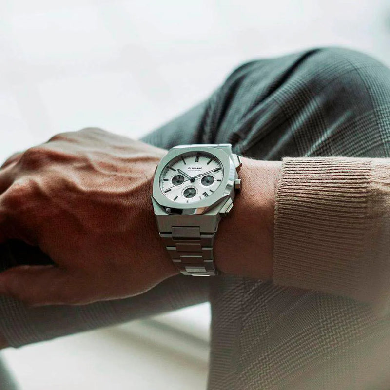 D1 MILANO Men's Silver Stainless Steel Watch, Silver Dial | D1-CHBJ05 by i-watch