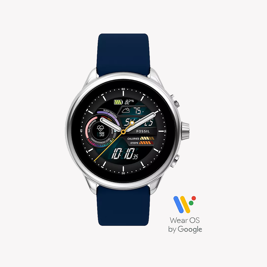 FOSSIL FTW4070 - MODERN MEN'S TIMEPIECE - STYLISH BLUE SILICONE & SLEEK BLACK DIAL