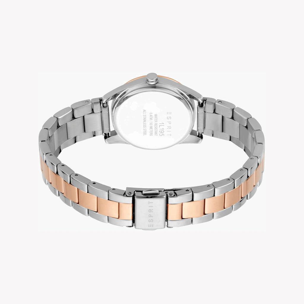 ESPRIT Women's Watch with Silver Stainless Steel Case and Silver & Rose Gold Stainless Steel Band-i-Watch-3