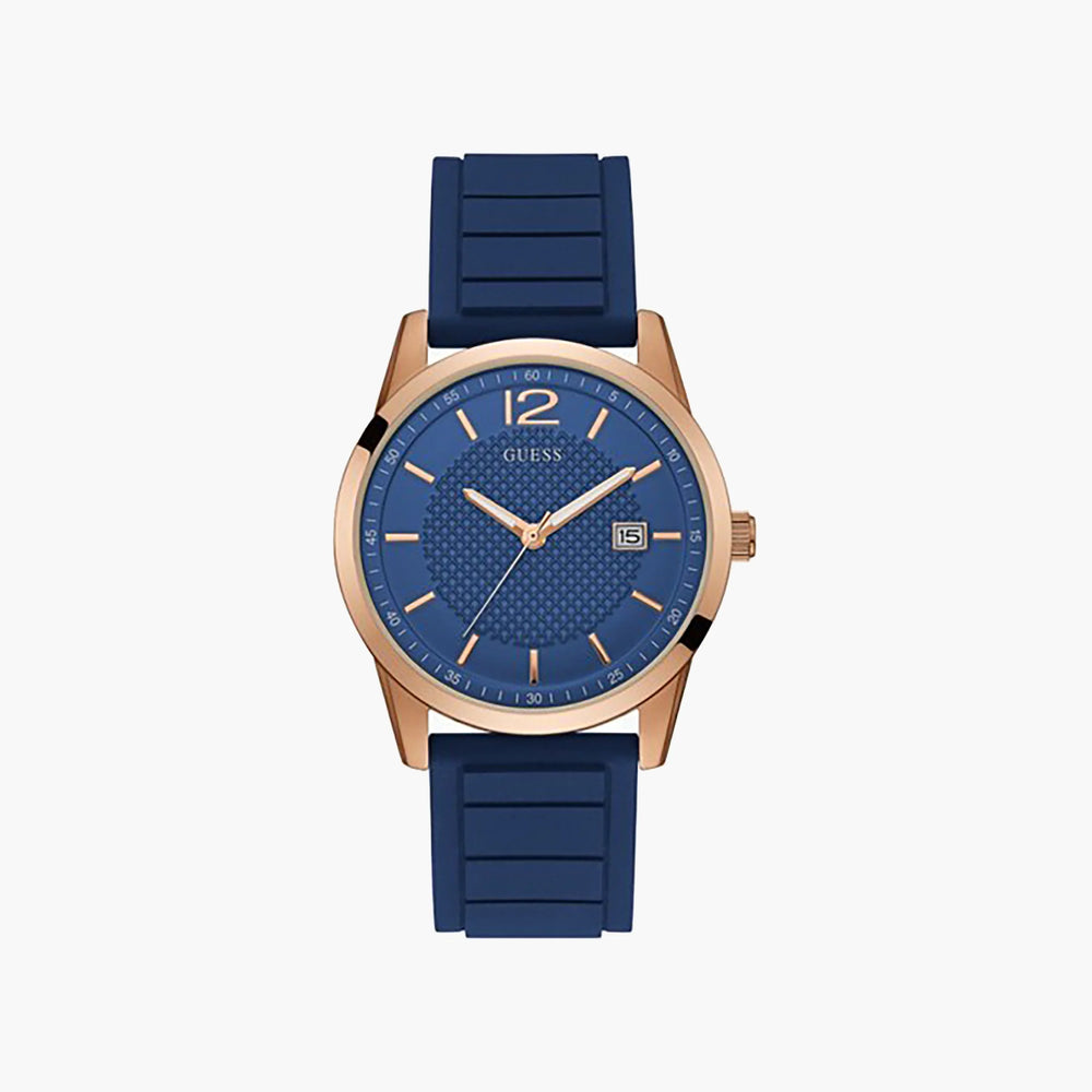 Guess Men's Gold Watch, Blue Silicone Band | W0991g4 by i-watch