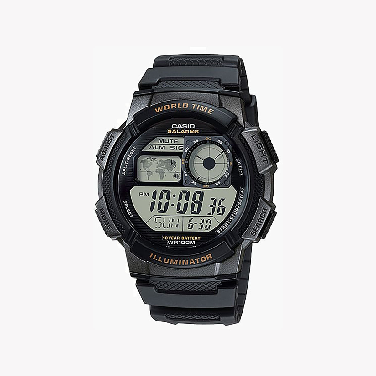 CASIO AE-1000W-1AV ADVENTURE READY - RUGGED DIGITAL WATCH FOR MEN WITH MULTI-TIME FUNCTIONALITY