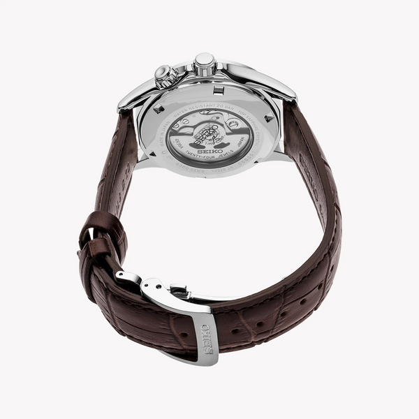 Seiko Men's Silver Stainless Steel, Brown Leather | Spb121j1 by i-watch