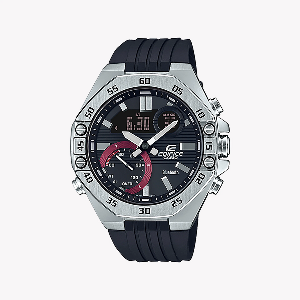 Casio Edifice Ecb-10p-1adf - Bold Performance Meets Sleek Design Men's Watch With Black Resin BAnd and Striking Black Dial by i-watch