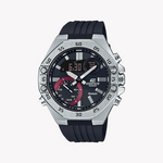 CASIO EDIFICE ECB-10P-1ADF - BOLD PERFORMANCE MEETS SLEEK DESIGN Men's Watch with black resin band and striking black dial