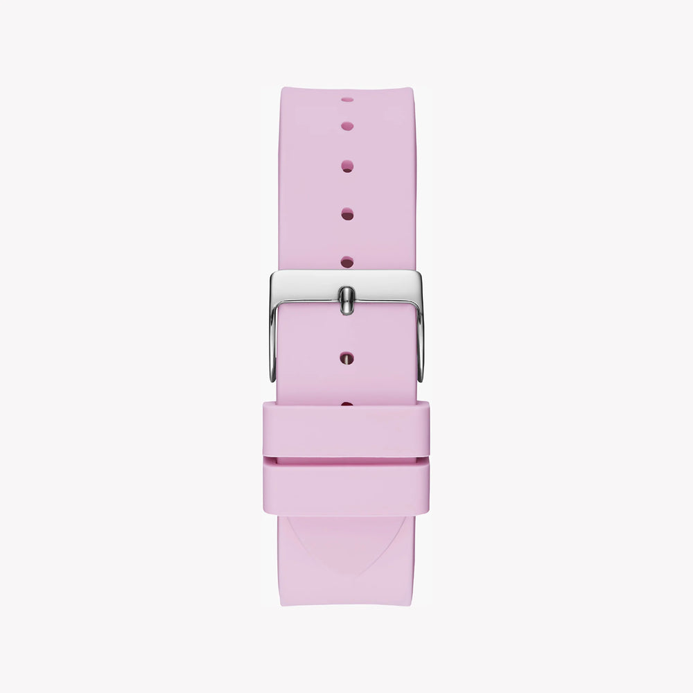 Guess Women's Silver Watch, Pink Silicone Band | W1223l1 by i-watch