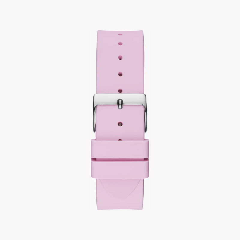Guess Women's Silver Watch, Pink Silicone Band | W1223l1 by i-watch