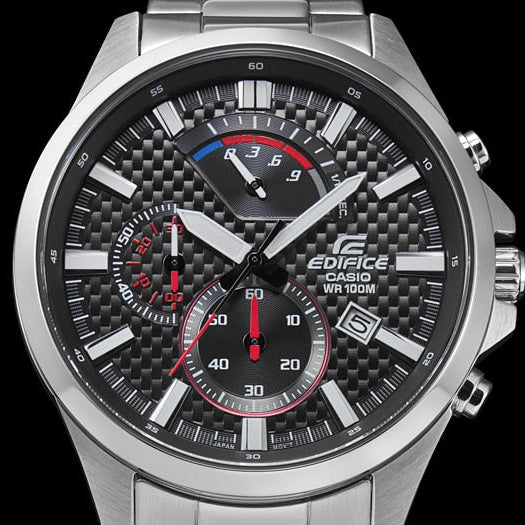 CASIO EDIFICE EFV-530D-1AVUDF - STRIKING ELEGANCE MEN'S WATCH WITH BLACK DIAL AND STAINLESS STEEL BAND