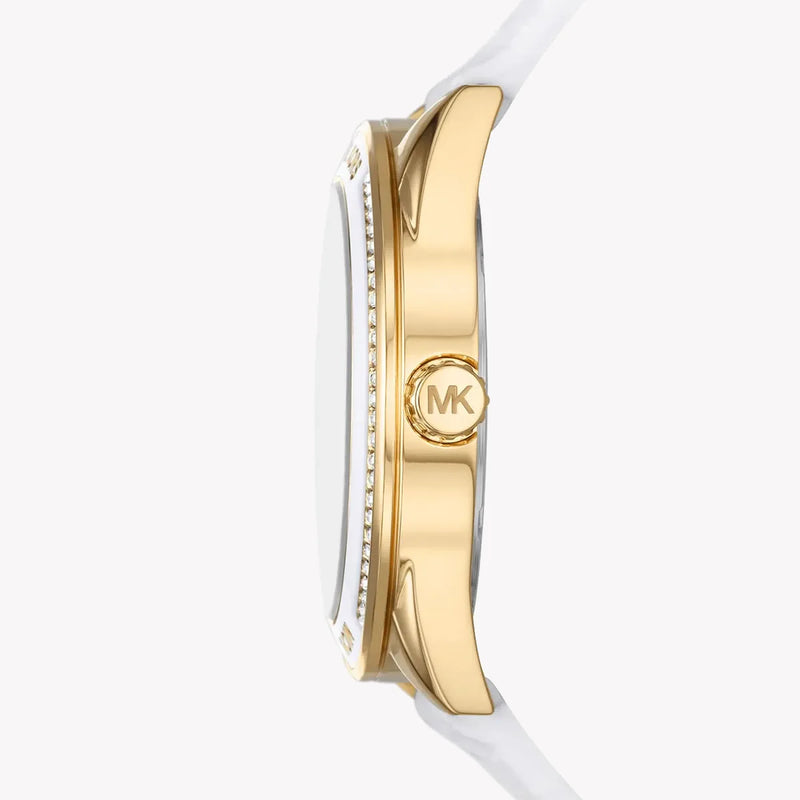Michael Kors Women's Gold Watch, White Leather | Mk7267 by i-watch