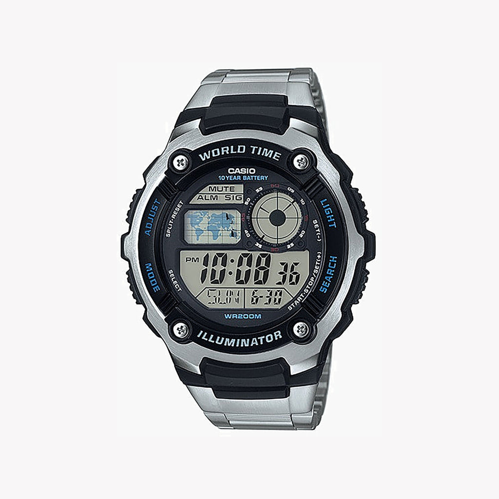 CASIO AE-2100WD-1AVDF ADVENTURE READY - STYLISH DIGITAL WATCH FOR MEN WITH STAINLESS STEEL BAND