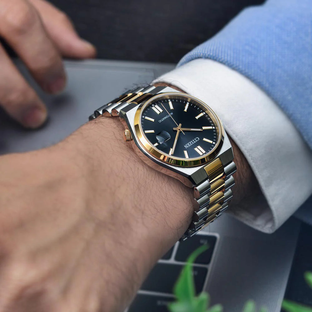 Citizen Nj0154-80h Automatic - Elegant Timepiece For Modern Men In Silver & Rose Gold by i-watch