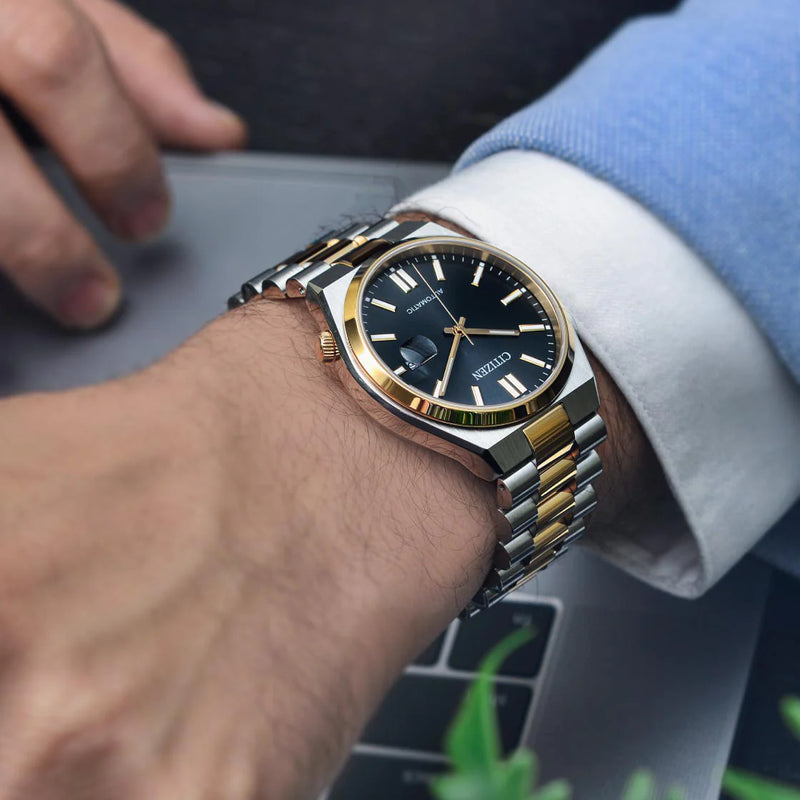Citizen Nj0154-80h Automatic - Elegant Timepiece For Modern Men In Silver & Rose Gold by i-watch
